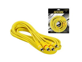 KABEL 2 WTYKI RCA - 2 WTYKI RCA 5M ŻÓŁTY