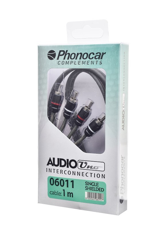 KABEL RCA SYGNAŁOWY 1X EKRAN+ STER 1M AUDIO UNO PHONOCAR 06011