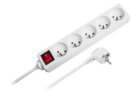 PRZEDŁUŻACZ SIECIOWY REBEL 5 GNIAZD Z PRZEŁĄCZNIKIEM, DŁ. 1.5M REBEL URZ3032-1.5