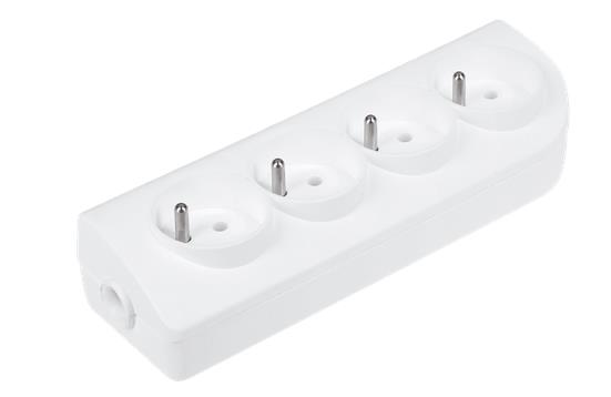 GNIAZDO PRZEDŁUŻACZA X 4 Z UZIEMIENIEM BIAŁE ELGOTECH GN-40 URZ3271