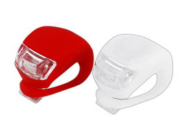 LAMPKA ROWEROWA SILIKON BIAŁA I CZERWONA KPL