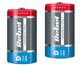 BATERIE ALKALICZNE REBEL LR20 KPL 2 SZT
