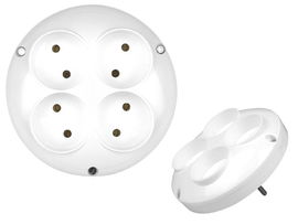 ROZGAŁĘŹNIK CZTEROKROTNY 4 GNIAZDA OKRĄGŁE R-40 BIAŁY