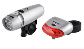 KOMPLET ŚWIATEŁ DO ROWERU REBEL URZ0065-1 KOMPLET PRZÓD I TYŁ LED