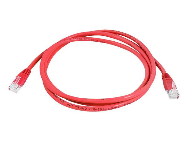 KABEL KOMPUTEROWY SIECIOWY 1:1 8P8C 0,5M CZERWONY LX8357 0,5M PATCHCORD