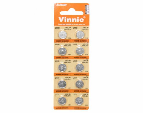 BATERIA ALKALICZNA VINNIC AG10 L1131 BLISTER 10SZT 