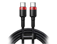 BASEUS KABEL CAFULE PD USB-C - USB-C 2,0 M 5A CZERWONO-CZARNY 100W