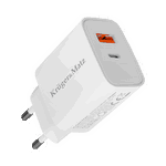 ŁADOWARKA SIECIOWA KRUGER&MATZ GAN DUAL USB Z FUNKCJĄ POWER DELIVERY I QUIC