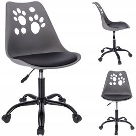 FOTEL DZIECIĘCY ŁAPKA CZARNY WYGODNY REGULOWANY NA KÓŁKACH OBROTOWY KRZESŁO