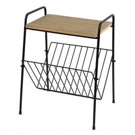 METALOWY STOLIK GAZETNIK BRĄZOWY CZARNY LOFT