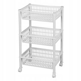 SZAFKA KUCHENNA MOBILNA REGAŁ STOLIK WÓZEK NA KÓŁKACH PRZENOŚNY BIAŁY