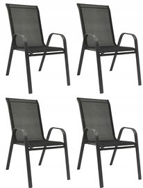 ZESTAW KRZESEŁ NA BALKON TARAS FOTEL KRZESŁO OGRODOWE KOMPLET 4SZT CZARNE