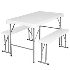 ZESTAW CATERINGOWY OGRODOWY STÓŁ Z 2 ŁAWKAMI DO OGRODU NA TARAS IMPREZY