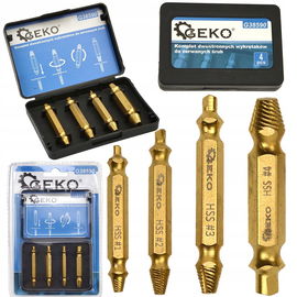 KOMPLET DWUSTRONNYCH WYKRĘTAKÓW HSS DO ZERWANYCH ŚRUB 4el G38590