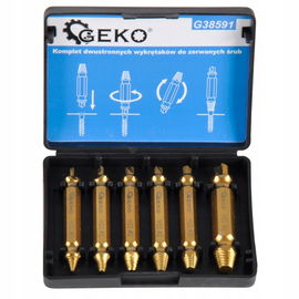 Kpl. dwustronnych wykrętaków do zerwanych śrub 6szt. HSS4341 G38591 GEKO
