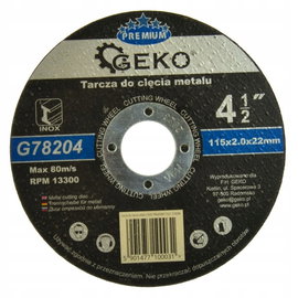 Tarcza tnąca do metalu Geko G78204 115x22,2mm