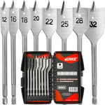 WIERTŁA V05075 ZESTAW WIERTEŁ ŁOPATKOWYCH 8 SZT. 12-32 mm, 8 SZT. VERKE