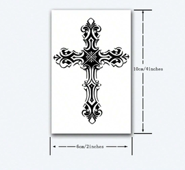 TATUAŻ TYMCZASOWY JEDNORAZOWY CZARNY KRZYŻ