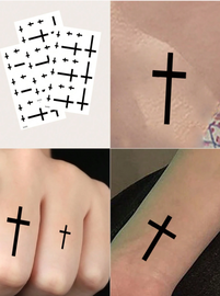 TATUAŻ TYMCZASOWY JEDNORAZOWY CZARNE KRZYŻE 1 ARKUSZ