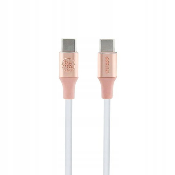 Guess Ebossed Logo - Kabel USB-C do USB-C Fast Charging 1.5m (różowy)