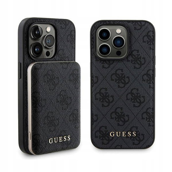 Guess Bundle Pack MagSafe 4G Metal Gold Logo - Zestaw etui + Power Bank 500