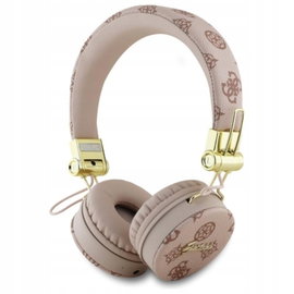 Guess Peony Script - Bezprzewodowe słuchawki nauszne Bluetooth ENC (brązowy