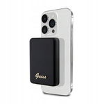 Guess Metal Script Logo MagSafe - Power Bank indukcyjny 5000 mAh 15W czarny