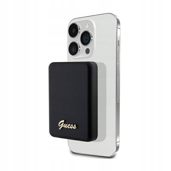 Guess Metal Script Logo MagSafe - Power Bank indukcyjny 3000 mAh 5W MagSafe