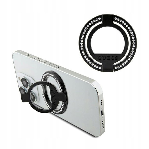 Guess MagSafe Ring Magnetyczny uchwyt na palec do telefonu z funkcją standu