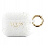 Guess Silicone Glitter Case Est - Etui Airpods Pro (biały)