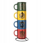 Harry Potter - Zestaw kubków ceramicznych ze stojakiem 300 ml 4 szt.