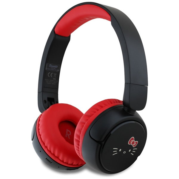Hello Kitty - Bezprzewodowe słuchawki nauszne Bluetooth V5.3 (czerwony)