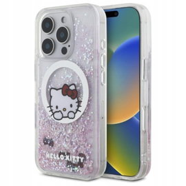 Hello Kitty Liquid Glitter Sweet Kitty Bows - Etui iPhone 16 Pro (biały)