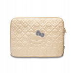 Hello Kitty Zip PU Quilted Bows Sleeve - Etui na notebooka 13" / 14" (złoty