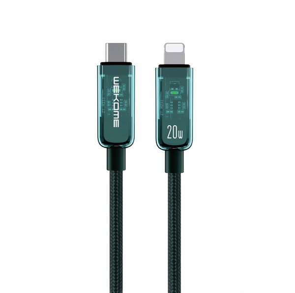 Kabel połączeniowy USB-C do Lightning SuperFast Charge PD 20W 1.2m Zielony