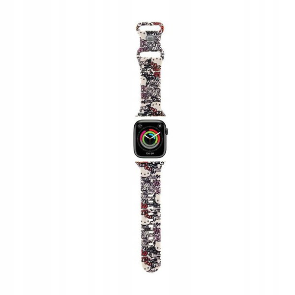 Hello Kitty Silicone Tags Graffiti Pasek do Apple Watch 38/40/41 mm beżowy