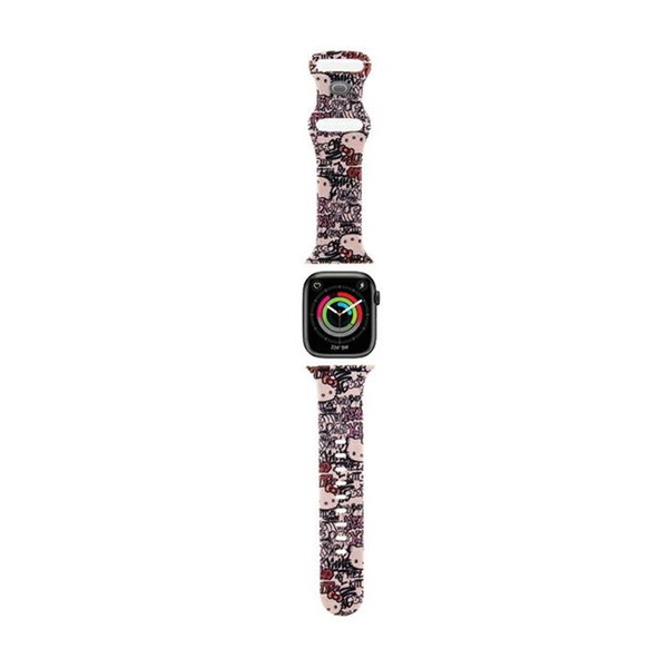 Hello Kitty Silicone Tags Graffiti Pasek do Apple Watch 38/40/41 mm różowy
