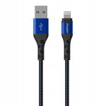 Kabel połączeniowy USB-A do Lightning certyfikat MFi 2m (Niebieski)