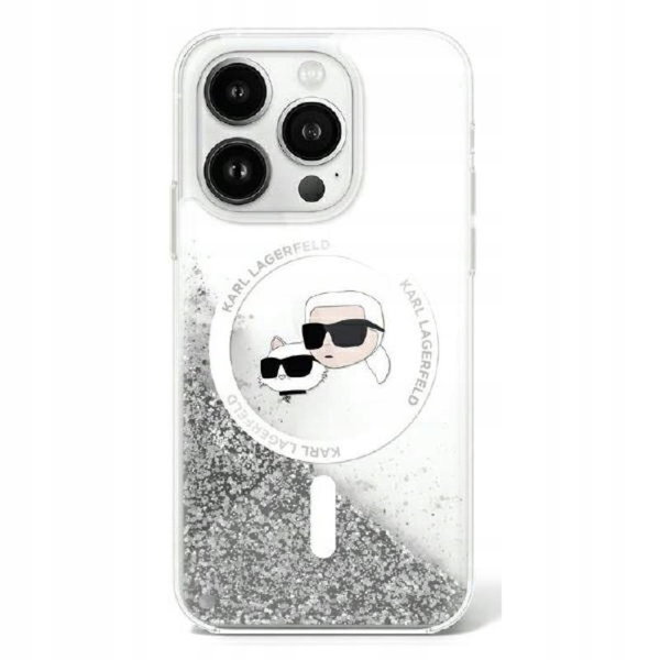 Karl Lagerfeld Liquid Glitter Karl & Choupette Head MagSafe - Etui iPhone 1