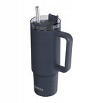 Kubek termiczny ze stali nierdzewnej 950 ml ze słomką (Black)