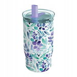 Kubek termiczny ze stali nierdzewnej 720 ml ze słomką (Violet Blooms)