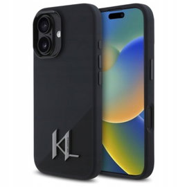 Karl Lagerfeld Silicone Shadow Metal Initial MagSafe - Etui iPhone 16 (czar
