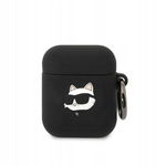 Karl Lagerfeld Silicone NFT Choupette Head 3D - Etui AirPods 1/2 gen (czarn