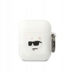 Karl Lagerfeld Silicone NFT Choupette Head 3D Etui AirPods 1/2 gen (biały)