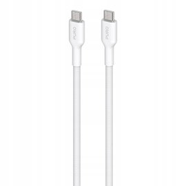 PURO Fabric - Kabel w oplocie heavy duty USB-C do USB-C 1,2m (biały)