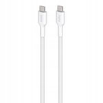 PURO Fabric - Kabel w oplocie heavy duty USB-C do USB-C 1,2m (biały)