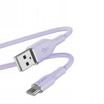 PURO ICON Soft Cable - Kabel USB-A do USB-C 1.5 m (Tech Lavender)