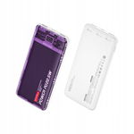 Power bank 10000 mAh PD 20W + QC 22.5W (Fioletowy / Przezroczysty)