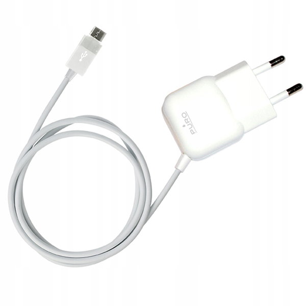 PURO Mini Travel Charger - Przenośna ładowarka sieciowa z kablem Micro USB