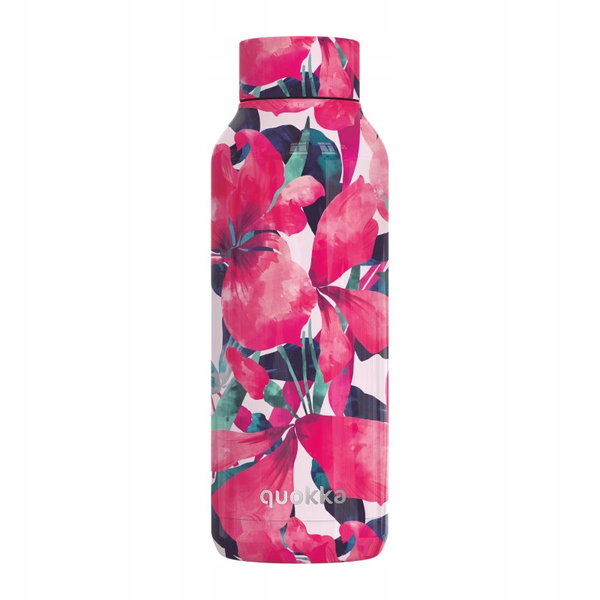 Quokka Solid - Butelka termiczna ze stali nierdzewnej 510 ml (Pink Bloom)